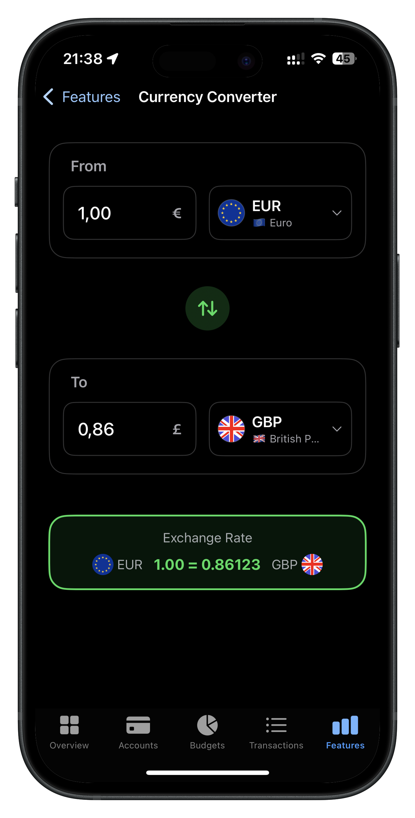 Convert across 160+ currencies