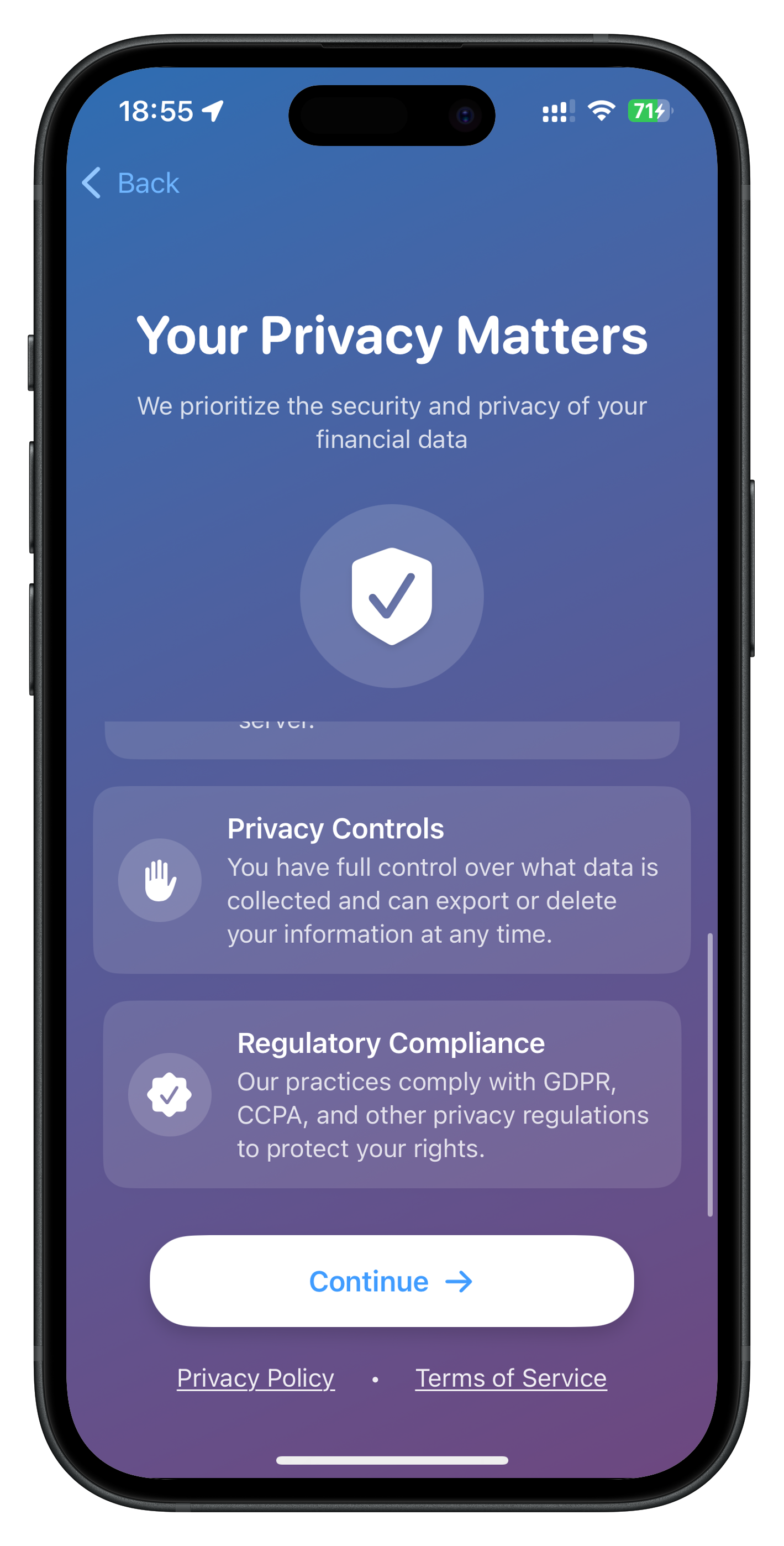 Onboarding — privacy