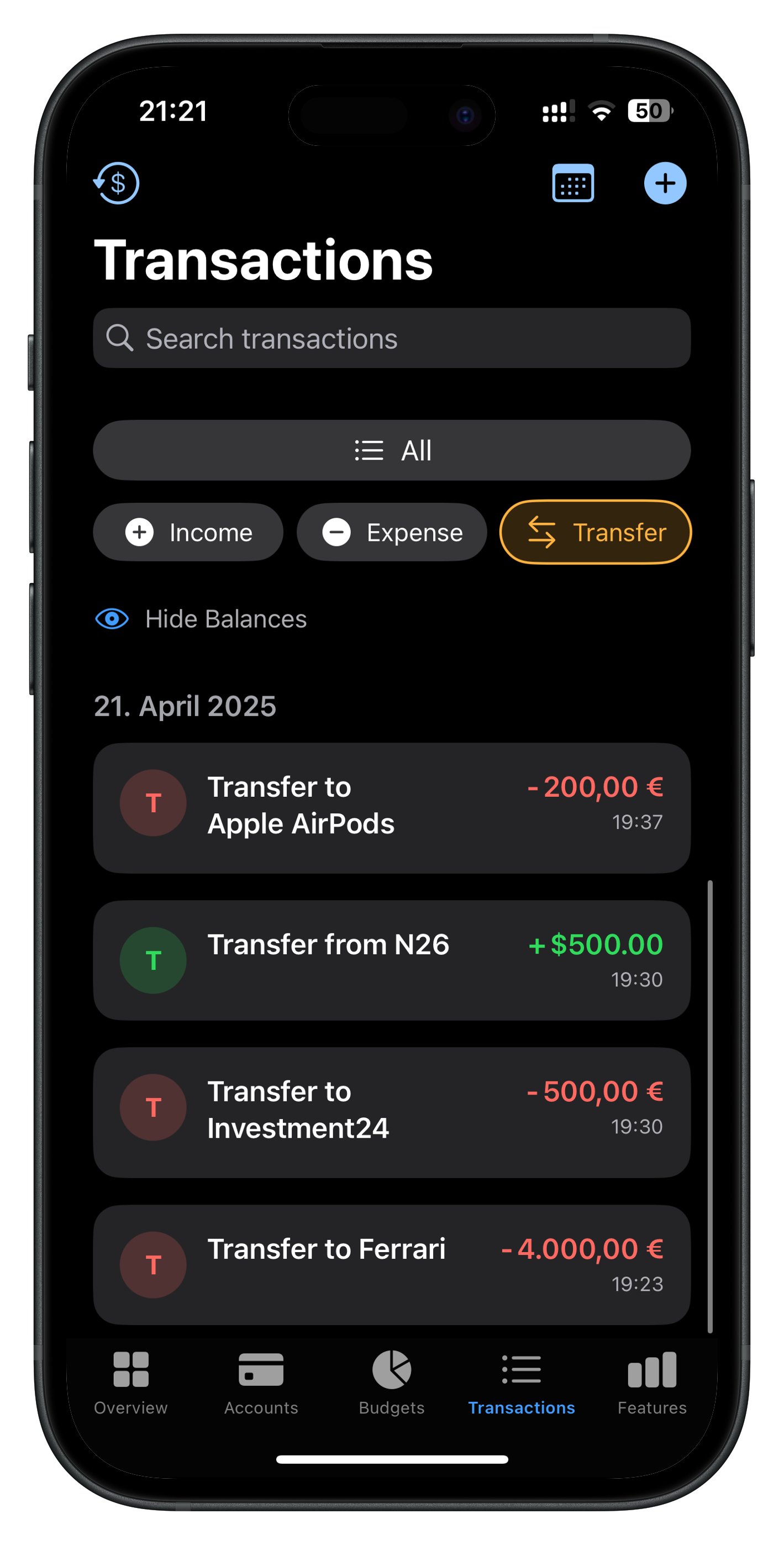 Every transaction, in context.